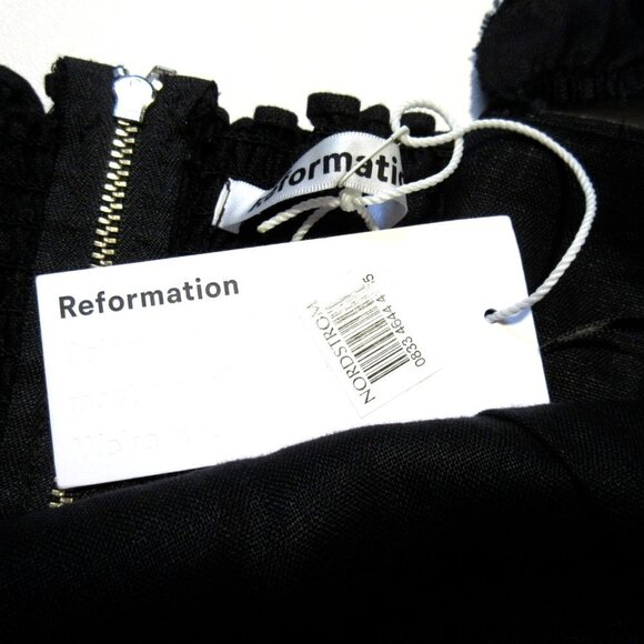 NWT Reformation Spaulding in Black Linen Slit Midi Tank Dress 2 $248 - Picture 6 of 8
